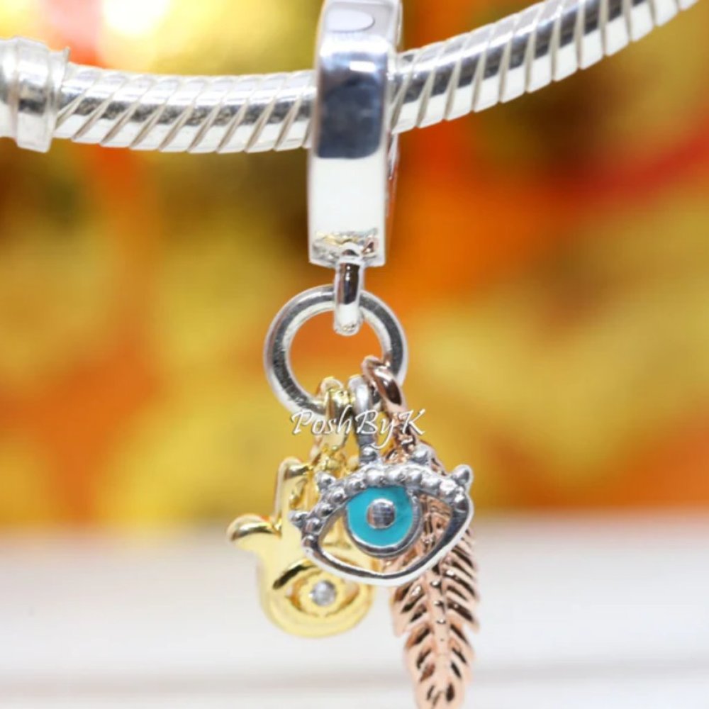 PANDORA Hamsa, All-seeing Eye & Feather Spirituality Charm 768785C01